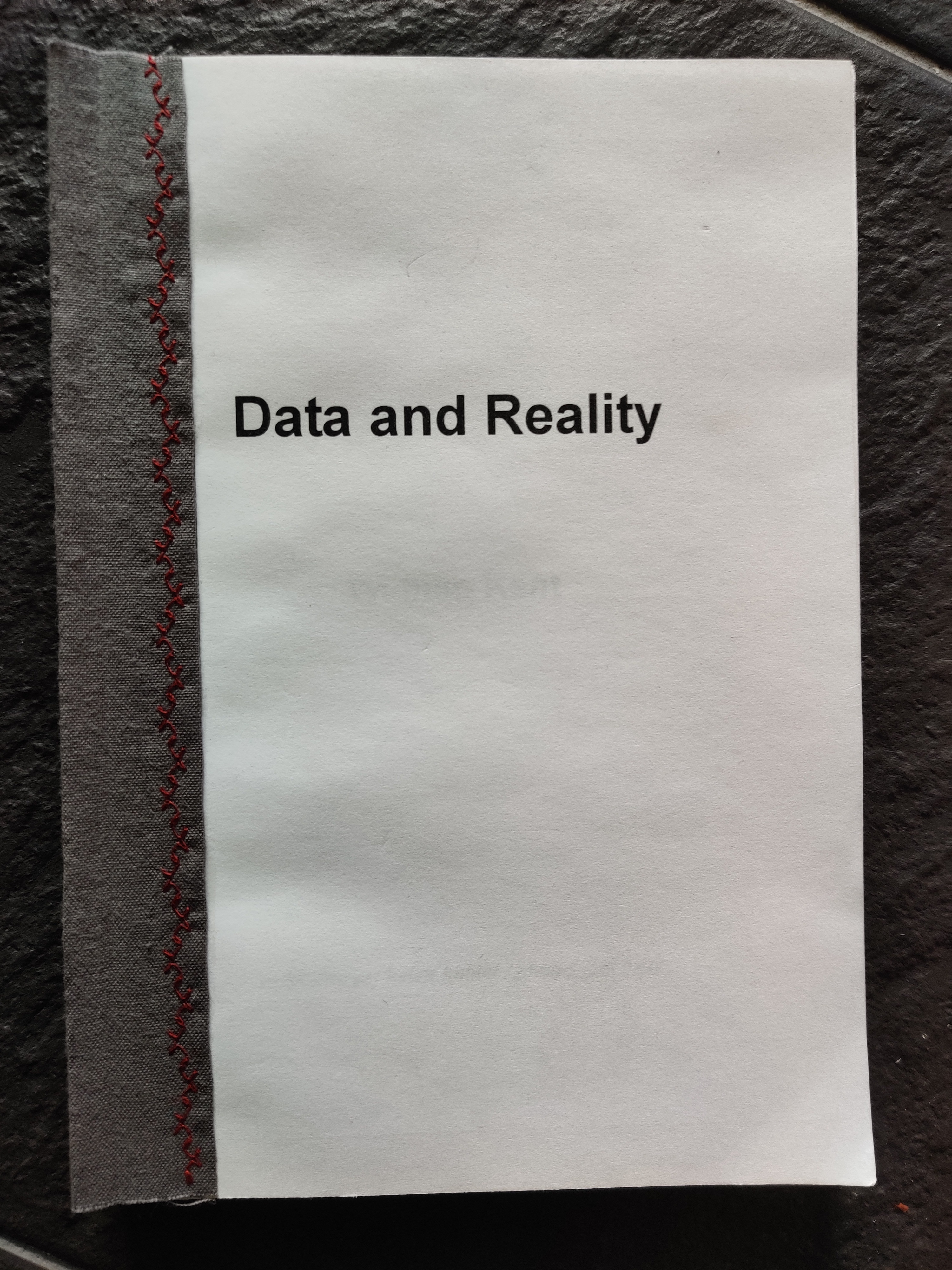 “Data and Reality” printed out